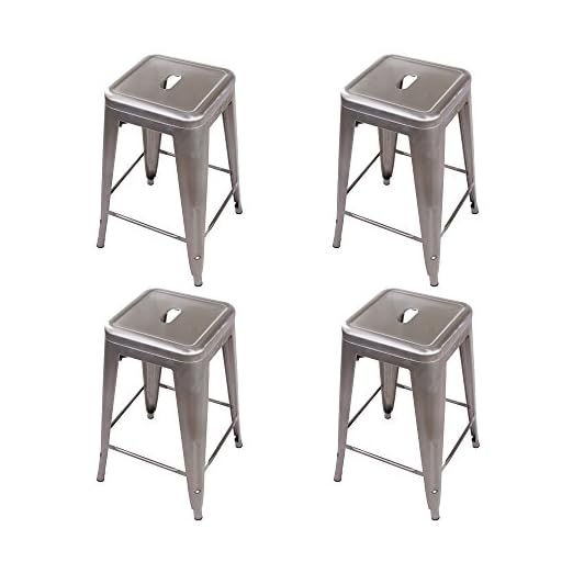 event rental, rent equipment for your party, GIA Toolix Backless Stool with Metal Seat, Gunmetal, 4-Pack