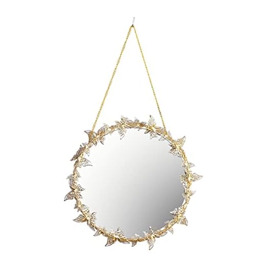 event rental, rent equipment for your party, Mirrors for Wall Decor, Golden Hanging Mirror Golden Butterfly Wall Hanging Makeup Mirror with Chain Round Decorative Mirror for Bathroom Bedroom Living Room Housewarming Gift