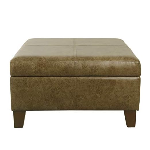event rental, rent equipment for your party, HomePop Home Decor | K2380-YDQY-2 | Luxury Large Faux Leather Square Storage Ottoman | Ottoman with Storage for Living Room & Bedroom, Dark Brown