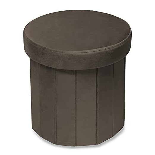 event rental, rent equipment for your party, Phantoscope Storage Ottoman Round15 Inch, Velvet Folding Storage Boxes Footrest Foot Ottoman Toy Box, Padded Seat for Dorm Living Room Bedroom, Support 220lbs Coffee