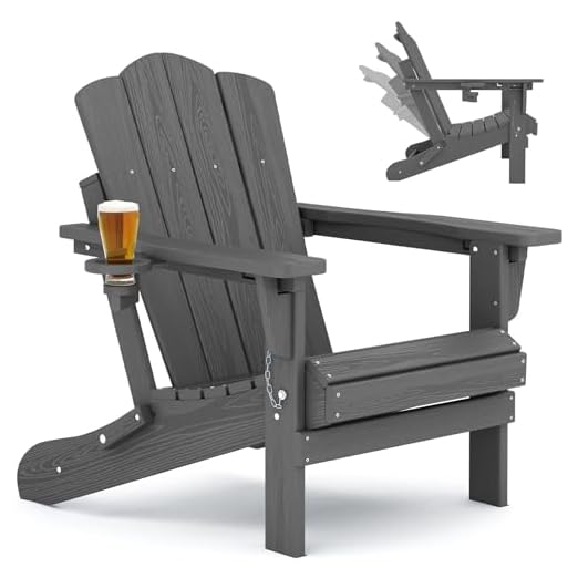 event rental, rent equipment for your party, KINGYES Folding Adjustable Backrest Adirondack Chair, Gray