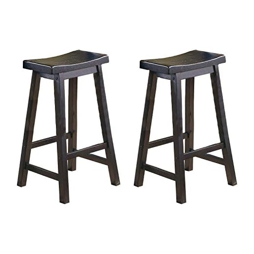 event rental, rent equipment for your party, Lexicon Victoria Saddle Wood Bar Stools (Set of 2), 28.5" SH, Black Sand