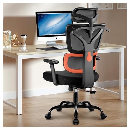 event rental, rent equipment for your party, Winrise Office Chair Ergonomic Desk Chair, High Back Gaming Chair, Big and Tall Reclining chair Comfy Home Office Desk Chair Lumbar Support Breathable Mesh Computer Chair Adjustable Armrests(B-Orange)