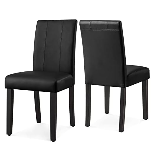 event rental, rent equipment for your party, subrtex Leather ding Room, Dining Chairs Set of 2, Black