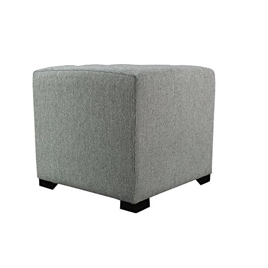 event rental, rent equipment for your party, MJL Furniture Designs Upholstered Cubed/Square Olivia Series Ottoman, 17" x 19" x 19", Smoke Grey