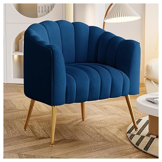 event rental, rent equipment for your party, Dewhut Oversized Pumpkin Couch Accent Chair, Modern Comfy Velvet Upholstered Barrel Chairs, Luxury Single Sofa Armchair for Living Room, Waiting Room, Office and Vanity, (Navy)