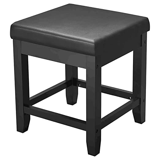 event rental, rent equipment for your party, BEWISHOME Vanity Stool, Bedroom Vanity Chair with Upholstered Seat, Desk Stool Piano Stool Soft Cushioned Stool, Square 18” Height Makeup Bench, Piano Bench Vanity Bench Capacity 300lb Black FSD06H