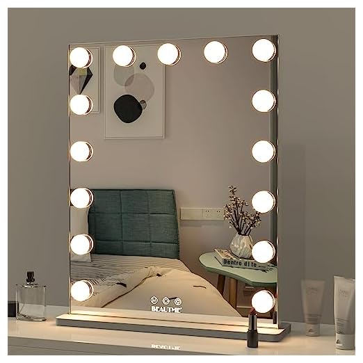 event rental, rent equipment for your party, WONSTART Vanity Mirror with Lights, 50 x 41cm Hollywood Lighted Makeup Mirror with 15 Dimmable Lights, Make up Mirror with Lighting, Wall Mount or Tabletop Mirror for Bedroom (Silver)