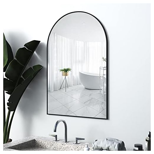 event rental, rent equipment for your party, SUNSLASH Wall Mounted Mirror, Arched Wall Mirror for Bathroom, 36"x24" Arch Bathroom Mirror with Metal Frame, Black Vanity Mirror Decor for Mantle, Bedroom, Entryway, Living Room