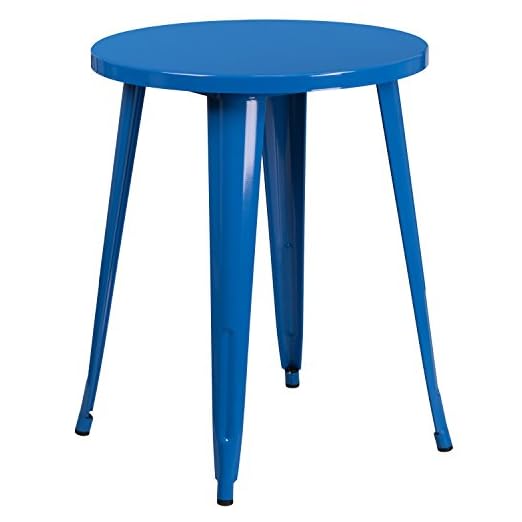 event rental, rent equipment for your party, Flash Furniture Webb Commercial Grade 24" Round Blue Metal Indoor-Outdoor Table