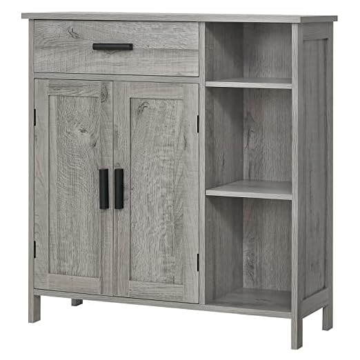 event rental, rent equipment for your party, WEENFON Storage Cabinet with Doors and Shelves, Floor Storage Cabinet with Drawer, Accent Cabinet for Living Room, Hallway, Kitchen, Gray