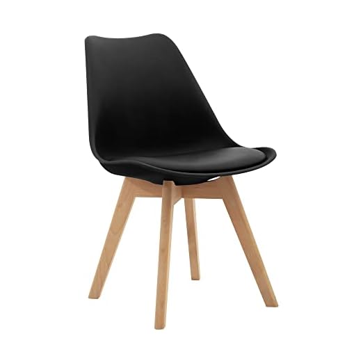 event rental, rent equipment for your party, CangLong Mid Century Modern Side Chair with Wood Legs for Kitchen, Living Dining Room, Set of 1, Black