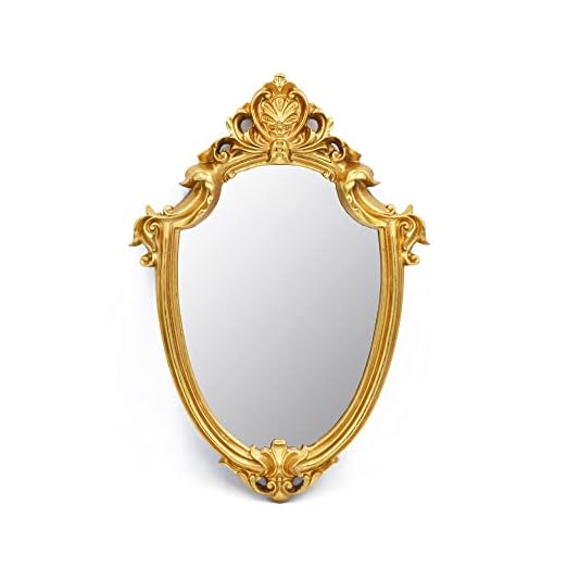 event rental, rent equipment for your party, OIGUMR Shield Wall Mirror Mirror Wall Decor Vintage Mirror (11.3 x 8.5 inch Gold)