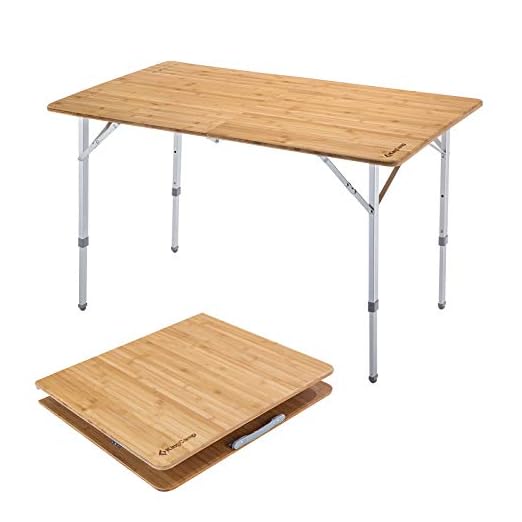 event rental, rent equipment for your party, KingCamp Stable Folding Camping Table Bamboo Outdoor Folding Tables Adjustable Height Portable Picnic